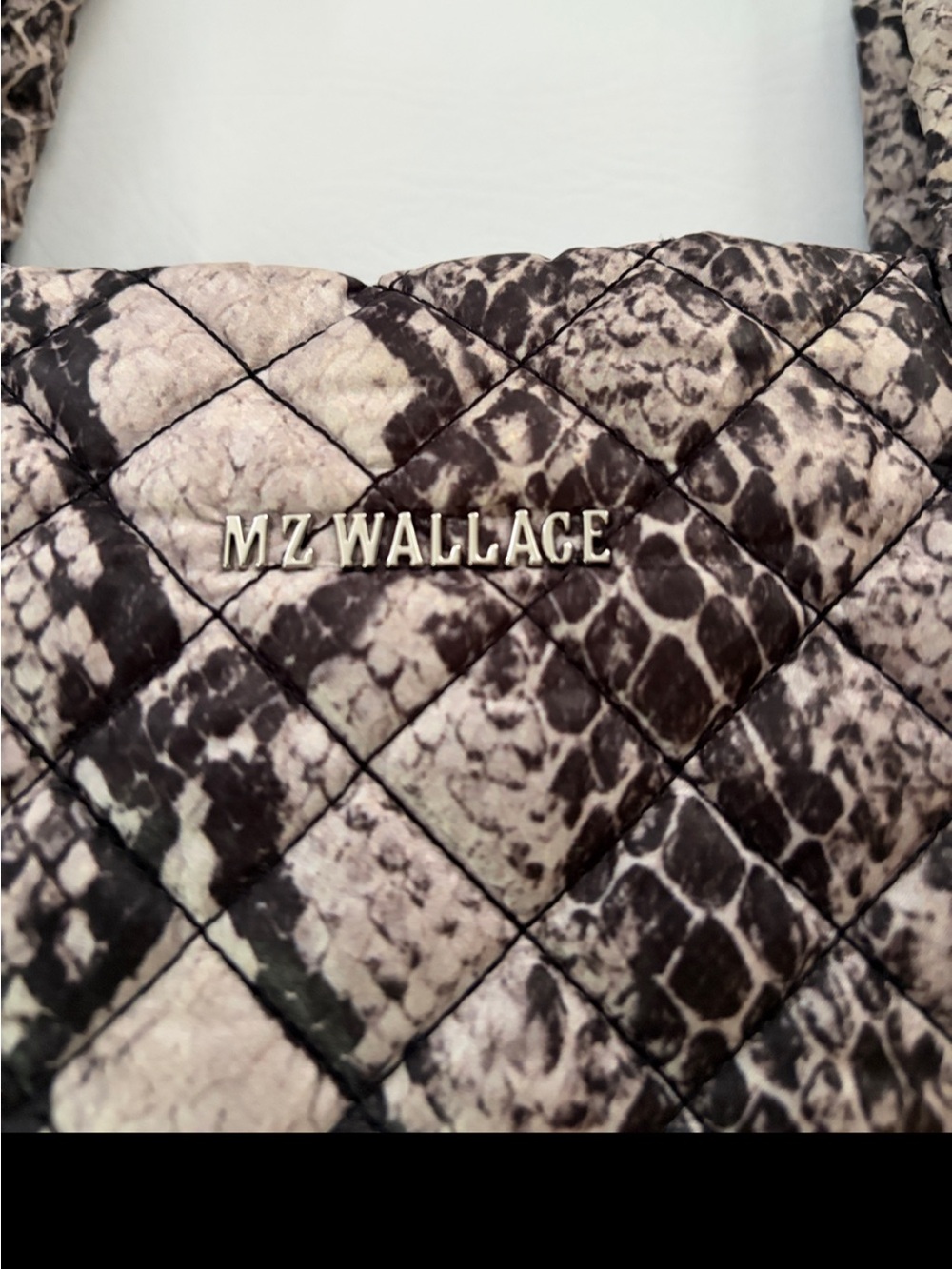 MZ Wallace Metro Tote Animal Print Black Brown Shoulder Bag - Picture 3 of 16